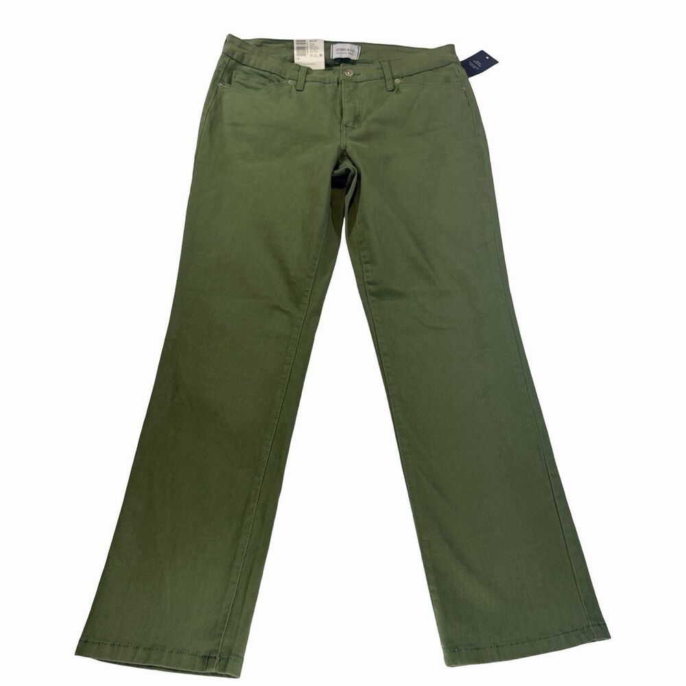 Crown and Ivy Jeans Women's Size 10 Orbit Green Fashion Denim Straight Leg NEW